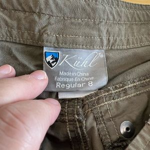 Kuhl hiking pants with zippered legs making them shorts